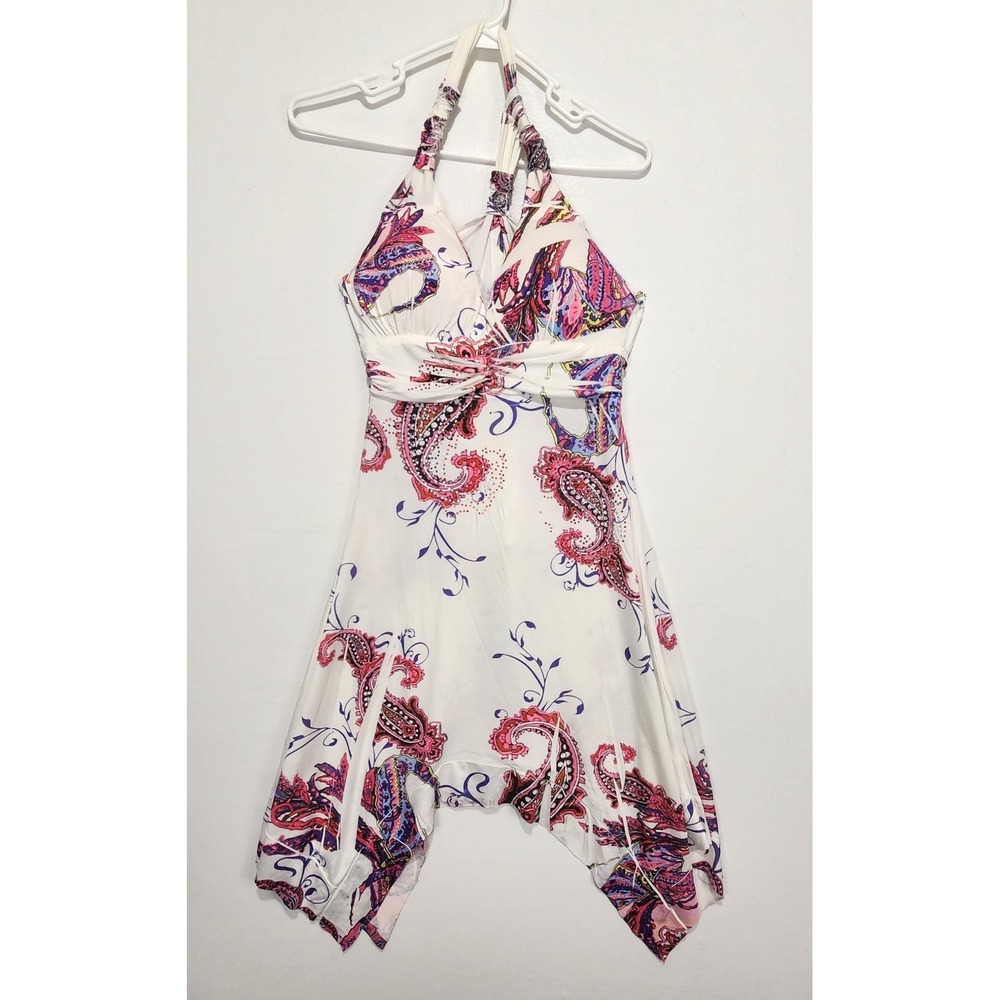 Cristina Love Women's Y2K Multicolor Rhinestone Floral Dress  S